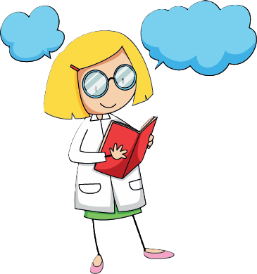 Cartoon girl with glasses reading a book at Redman House Early Learning Centre, Dee Why, Sydney NSW