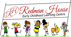 Redman House Early Learning Centre logo with playful cartoon children holding a banner, Dee Why, Sydney NSW.
